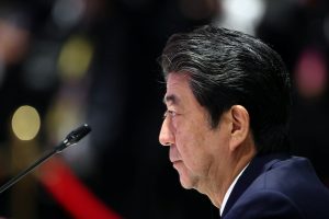Japan's Prime Minister Shinzo Abe speaks at the ASEAN-Japan Summit in Bangkok, Thailand, November 4, 2019. REUTERS/Soe Zeya Tun